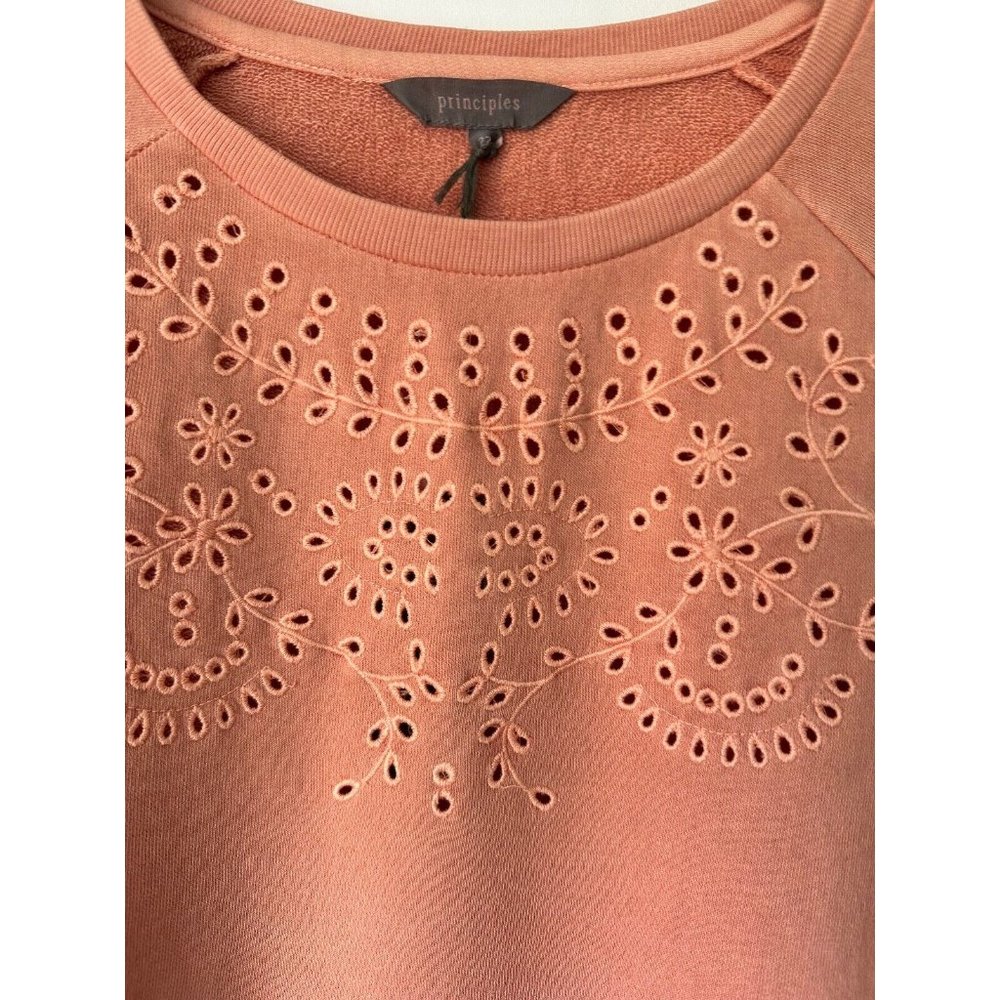 Principles Broderie Sweatshirt Orange 10, 12, 14, 16, 18, 20, 22, 24, 26 - Picture 3 of 4